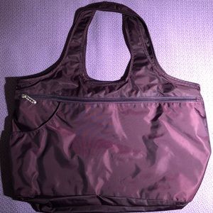 Nylon Tote with Laptop Pocket - Purple